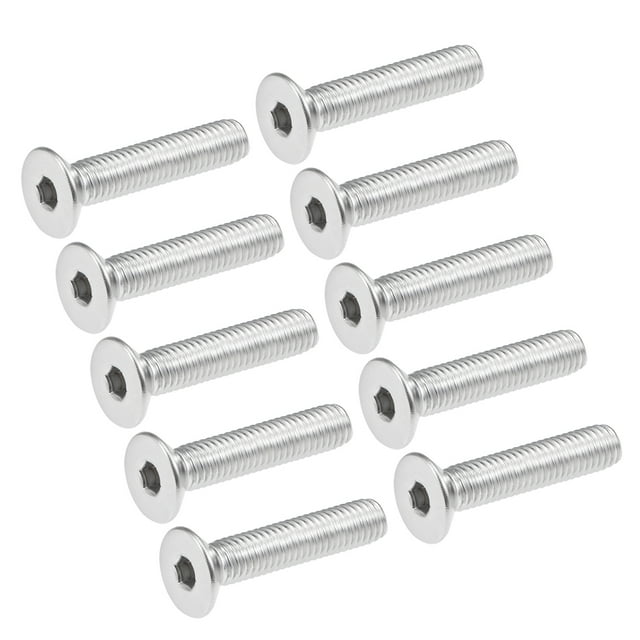 Unique Bargains Vis de Machine à Tête Plate M5x25mm Vis Hexagonale Intérieure Boulons de Fixation en Acier Inoxydable 304 20 Pcs