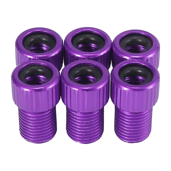 6pcs Aluminum Alloy Bike Bicycle Pump Adapter for Bike Tire Inflator Air Pump Compressor Purple