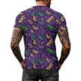 thumbnail image 3 of Resicozy Mardi Gras T-Shirt for Men 2026 Funny Printed Holiday Casual Shirt Fashion Crewneck Short Sleeve Shirts Dark Purple XL, 3 of 5