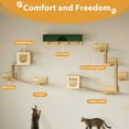 thumbnail image 6 of Waleaf 9 Piece Cat Wall Shelves for Indoor cats,Wall Mounted Cat Climber Set with House,Tunnel,Bridge,Steps,Scratcher,Bed, 6 of 7