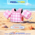thumbnail image 4 of MoKo Toddler Swim Vest with Whistle for 20-50lbs, Arm Floaties Water Wings for Kid 2-8 years old, Pink Diamond Pattern, 4 of 6