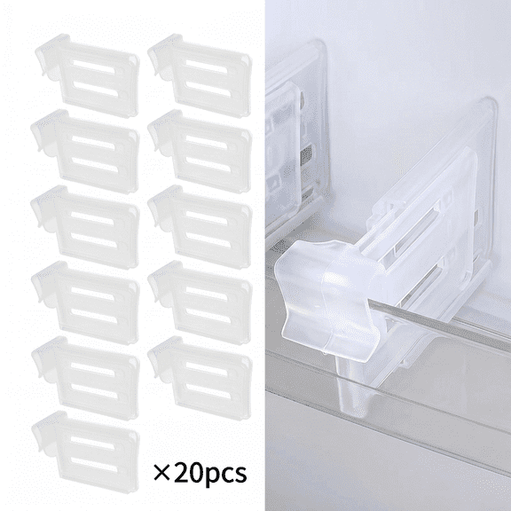 MoHern 20 Pcs Retractable Fridge Separator Clips, Expandable Adjustable Refrigerator Side Door Partition, Space-Saving Multifunctional Storage Divider for Kitchen Organization