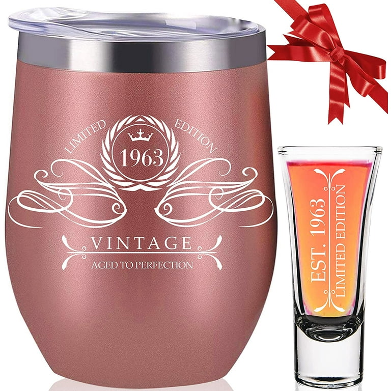 PARIS PRODUCTS CO - 1963 Vintage 60th Birthday Wine Tumbler & Shot Glass  Set, Gifts for Men & Women - Walmart.com