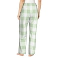 thumbnail image 3 of Sigee Pistachio Green Checkboard Print Women's Soft Pajama Pants - Breathable and Comfortable Lounge Sleep Bottoms with Elastic Waistband and Pockets-Large, 3 of 9