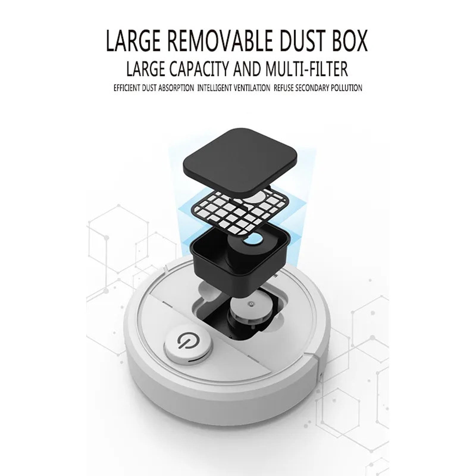 Vikakiooze Robot Vacuum And Mop Combo, 3 In 1 Robotic Vacuum Cleaner With Watertank/Dustbin/Brush, Blocked By Hair, Remote/App, Ideal For Hard Floor/Pet