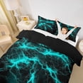 thumbnail image 3 of Homewish Green Neon Lightning Bedding,Modern Abstract Duvet Cover Full,Black Reversible,3pcs,1 Duvet Cover and 2 Pillowcases, 3 of 6