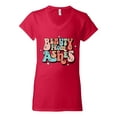 thumbnail image 2 of Wild Bobby Beauty From Ashes Groovy Font With Stars Vintage Women Standard V-Neck Tee, Red, XX-Large, 2 of 6