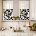 thumbnail image 3 of Farmhouse Curtain Valances Set Watercolor Red Eucalyptus Leaves Rustic Botanical Kitchen Curtains 36&nbsp;inch Length Rod Pocket Valance and Tiers 3 Piece Set Small Bedroom Bathroom Laundry Decor, 3 of 9