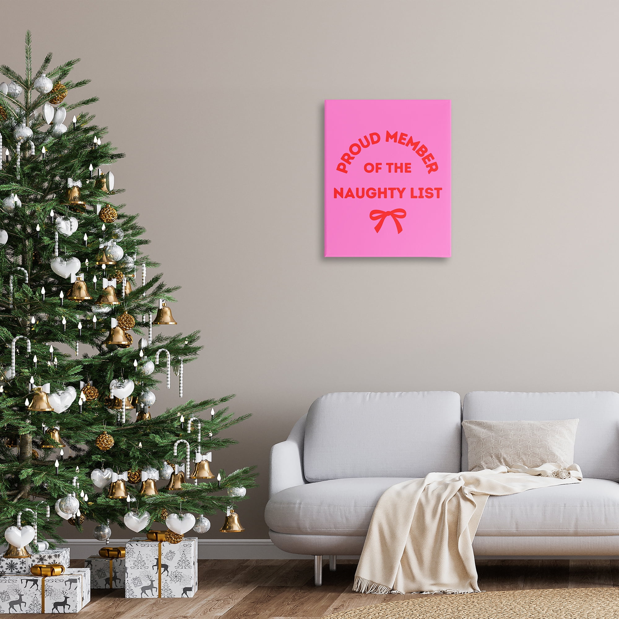 Stupell Industries Naughty List Member Holiday Painting Wrapped Canvas Art Print Wall Art, 24 x 30