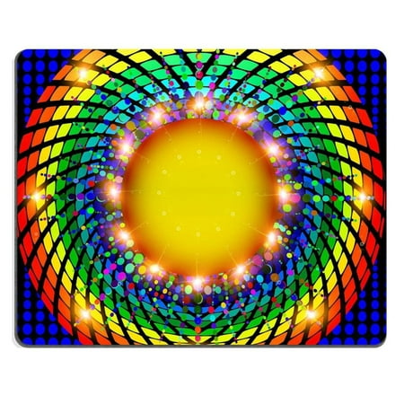 POPCreation illustration abstract with frame round rays spectrum Mouse pads Gaming Mouse Pad 9.84x7.87