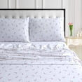 thumbnail image 5 of Tribeca Living Soft 170-GSM Cotton Flannel Printed Extra Deep Pocket Sheet Set Ayana Deep Blue Full Flannel, Cotton Floral, 5 of 5