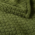 thumbnail image 5 of Exclusivo Mezcla Twin Size Flannel Fleece Blanket, Super Soft Jacquard Bed Blanket, Lightweight Fuzzy Warm for All Seasons, 60x80 Inches, Olive Green, 5 of 8