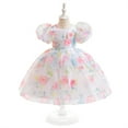 thumbnail image 5 of KAWELL Easter Dress for Girls Puff Sleeve Floral Dress Wedding Pageant Party Ball Gown Dresses, 5 of 8