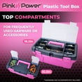 thumbnail image 4 of Restored Pink Power Pink Tool Box for Women - Sewing, Art & Craft Organizer Small & Large Plastic Tool Box with Handle - 2 Pack (Refurbished), 4 of 7
