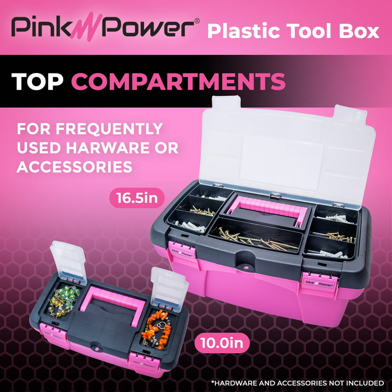 Pink Power Pink Tool Box for Women - Sewing, Art & Craft Organizer