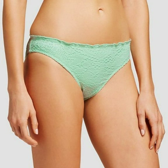 Mossimo Mint Green Crochet Lace Cheeky Bikini Bottom Swimwear Women's XL