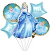 5PCS Cinderella Balloons for Kids Birthday Baby Shower Princess Theme Party Decorations