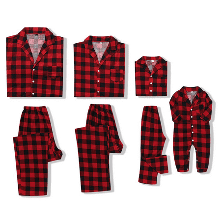 

Matching Family Pajamas Sets Long Sleeve Christmas Reindeer Plaid Pjs Striped Kids Holiday Sleepwear Homewear