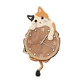 thumbnail image 2 of Reloj de pared con diseño de gato, péndulo silencioso, decorativo, con cola oscilante, para oficina y hogar. Naranja, 2 of 9