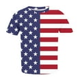 thumbnail image 4 of Brnmxoke Plus Size American Flag Shirt Women 4th of July T Shirt Cute Summer USA Stars Stripes Graphic Tee Shirt Patriotic Short Sleeves Tee Tops Red,XXL, 4 of 5
