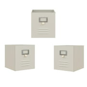 RealRooms Colten Metal Locker Storage Bins, Cube Organizer, Set of 3