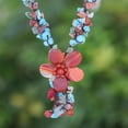 thumbnail image 2 of NOVICA Agate and carnelian Y necklace, 'Summer Flower', 2 of 9