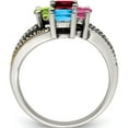 thumbnail image 3 of 14K/Silver Two-Tone Sterling Silver & 14K Four-Stone And Diamond Mother's Semi-Mount Ring (Size 10) Made In Thailand qmr12/4-10, 3 of 5