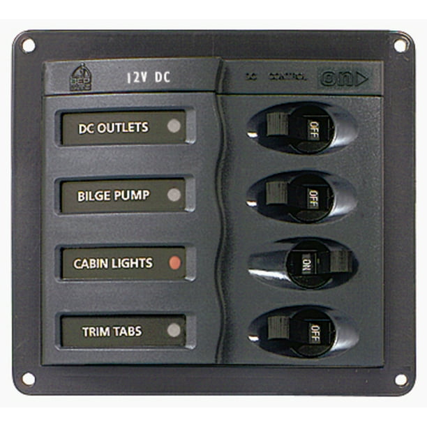 BEP Marine 1X5A, 2X10A, 1X15A DC 4 Position Circuit Breaker Panel