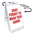 thumbnail image 2 of Dont Forget To Wash Your Hands (24" X 36") Standard A-Frame Signicade, Includes Decal Applied To Stand, 2 of 4