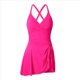 thumbnail image 3 of Bikini de una Pieza con Falda Ajustada, Versátil y de Moda, de Color Liso para Mujer. Rosa Roja L, 3 of 10