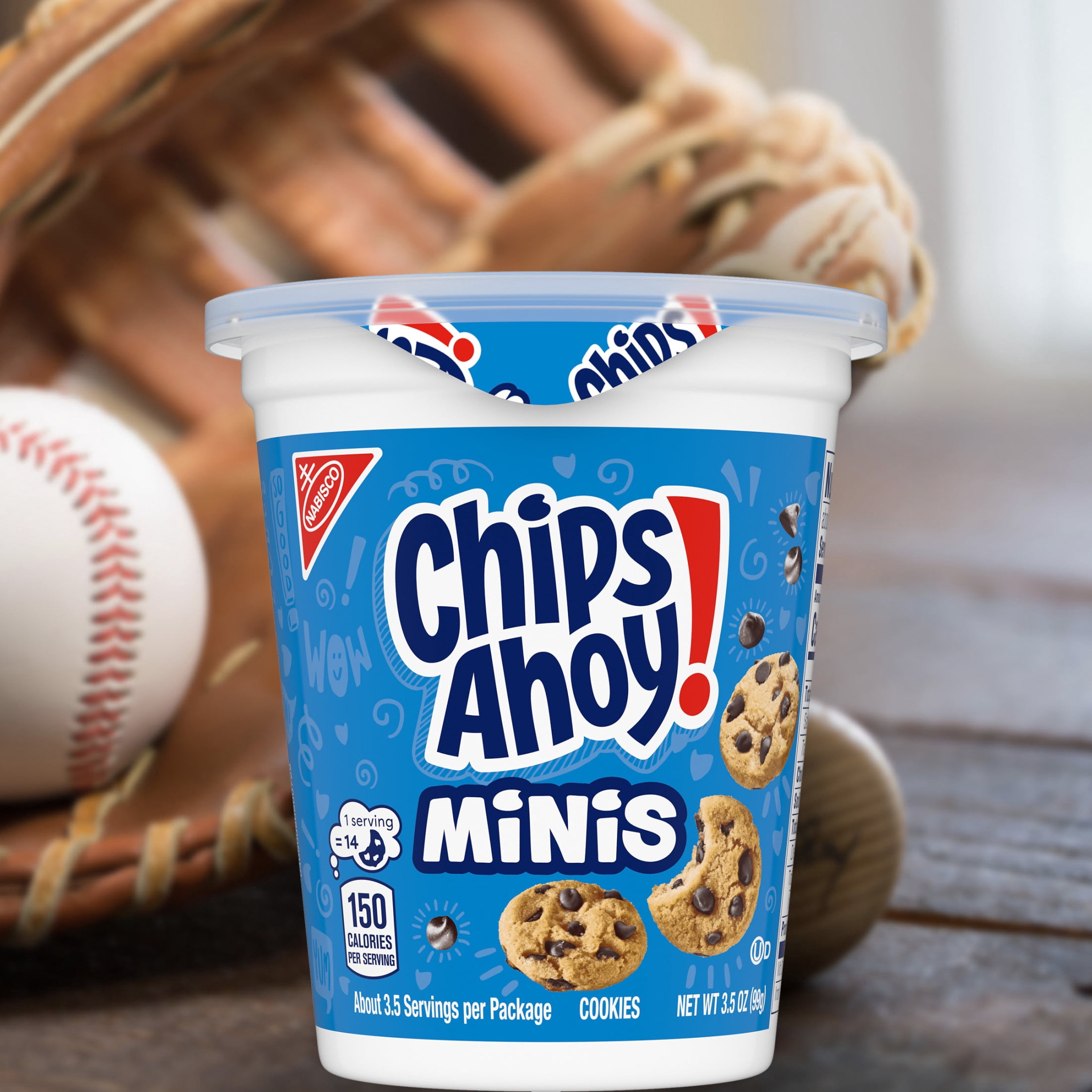 (2 pack) CHIPS AHOY! Minis Original Fudgy Chocolate Chip Cookies, Go-Paks, 3.5 oz Cup