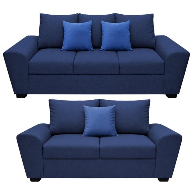 Sala Modular 3-2 El Bazar Store Islandia Lino nacional Azul Marino Sofá Love seat