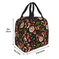 thumbnail image 2 of Rateoe Owl And Leaves Pattern Insulated Lunch Bag with Thick Aluminum Foil Lunch Tote Bag with Front Pocket for Men and Women, Ideal for Work, School, Picnics, and Travel, 2 of 5