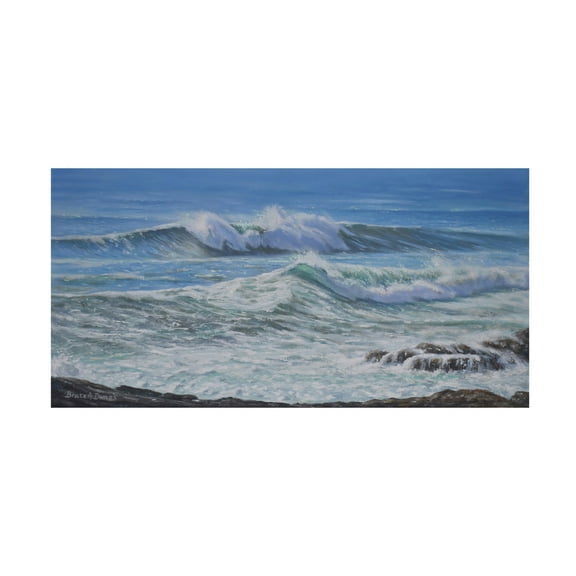 Canvas Wall Art - Bruce Dumas 'Double-Breakers' Wall Art for Living Room, Bedroom, or Office Décor by Trademark Fine Art - 32 x 16 Inches