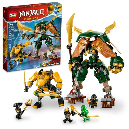 LEGO NINJAGO Lloyd and Arin’s Ninja Team Mechs 71794 Building Toy Set, Featuring 2 Battle Mechs and 5 Minifigures, Gift for Imaginative Boys and Girls Ages 9  Who Love Ninja Adventures