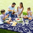 thumbnail image 4 of Coolnut Extra Large Outdoor Picnic Blanket, Blue Mexican Waterproof Beach Blanket Sand Free Foldable Picnic Mat for Camping,Park,Beach,Hiking, 4 of 6