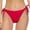 Red, variant on Women Vintage Print Low Waist Brazilian Bikini Bottom Swimwear Briefs Beachwear Bikini Bottom Side Tie Thong Bathing Swimbottom,S