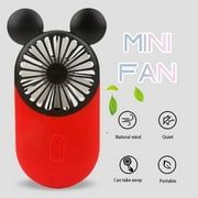 Jinveno Mini Fan Summer Cooling Fan Handheld Personal Fan with LED Light (Yellow)