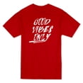 thumbnail image 1 of "Good Vibes Only" Paint Style Quote Men's Red T-shirt, 1 of 1