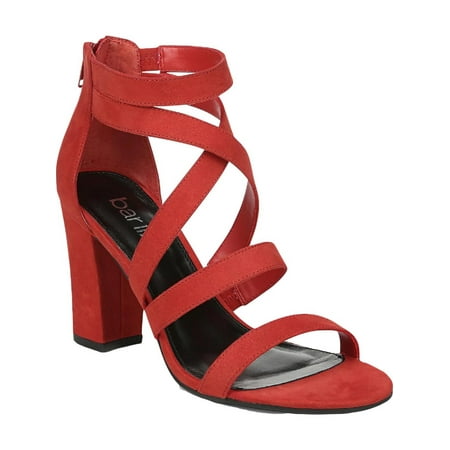 

BAR III Womens Red Side Elastic Strappy Cushioned Blythe Round Toe Block Heel Zip-Up Dress Sandals 6.5 M