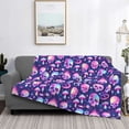 thumbnail image 2 of Yiaed Skull rainbow color Print Blanket Throw Blanket Soft Cozy Flannel Blanket for Home Bed Sofa Couch Chair-50"x40", 2 of 6