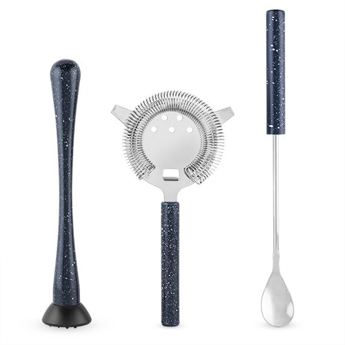 Bar Tool Set, Blue Enamel Stainless Steel Modern Decorative Cocktail