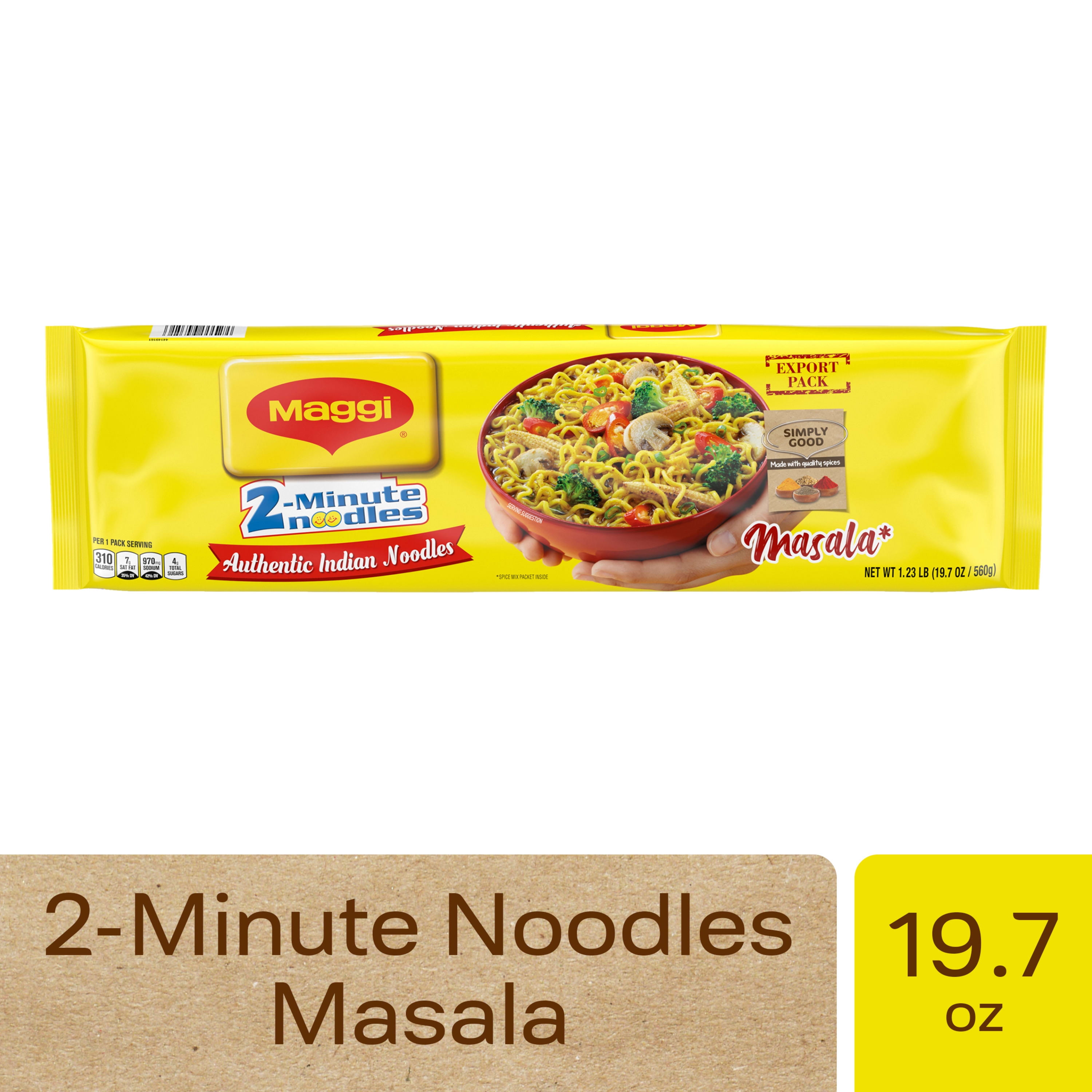 Maggi Masala 2-Minute Noodles India Snack - (280gm) - Walmart.com