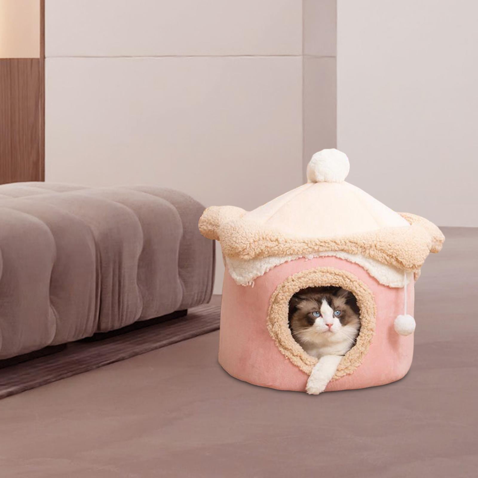 Bvdfgk Cat Bed House Nonskid Bottom Self Warming for Winter Furniture Dog Nest Cat Cave 50cmx50cm