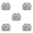 thumbnail image 3 of kurtrusly Stylish Bucket Shoulder Bag Drawstring Purse Handbag for Small Shopping Red Gray 22x11x19CM 5Set, 3 of 6