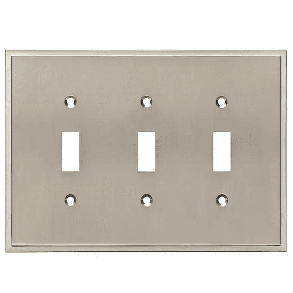 Brainerd W35318-SN Satin Nickel Simple Step Triple Switch Wall Plate Cover