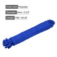thumbnail image 2 of Polypropylene Rope Braid Cord 15M/49.2ft 1/4" Blue for Indoor Outdoor Camping Clothes Line, 2 of 6