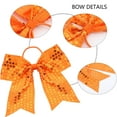 thumbnail image 3 of 6 Pieces 7 Inch Halloween Cheer Hair Bows Glittery Cheerleading Hair Bows Large Sequin Ponytail Holder for Women Girls Halloween Costume Decoration, 3 Colors, 3 of 5