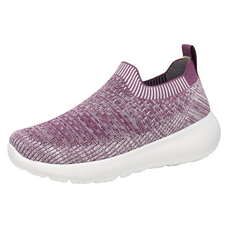 QYZEU Wide Width Sneakers for Women Woman Heel Sandals Shoes Spring New Slip On Soft Sole Lightweight Casual Shoes Fashion Shoes Women Walking Lightweight Shoes Purple 41