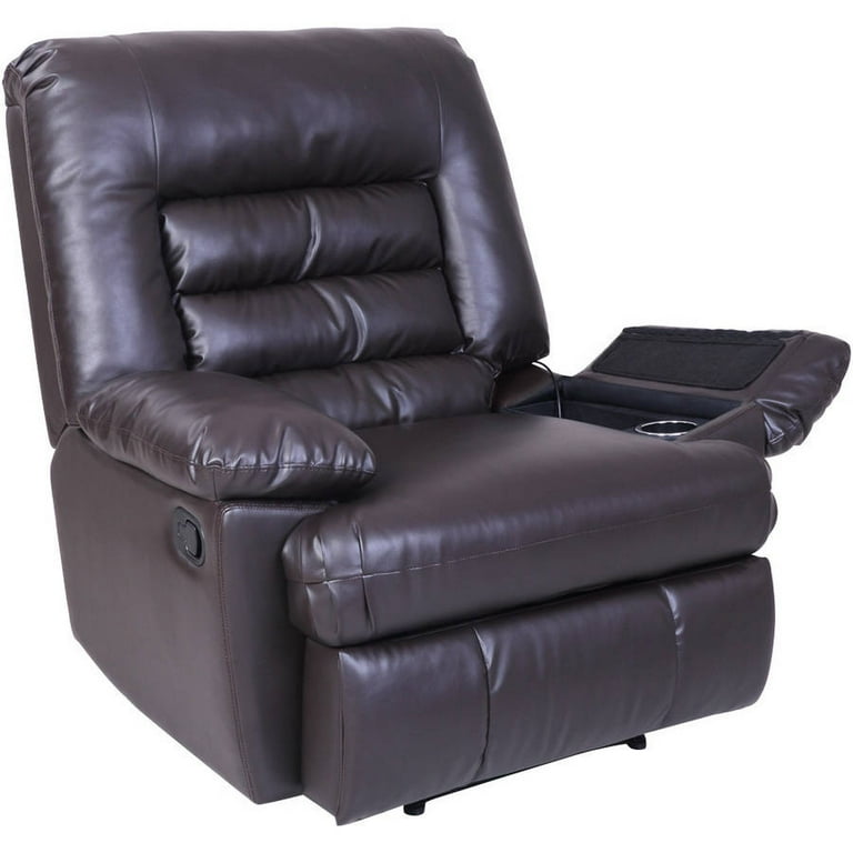 Serta big & tall memory foam massage recliner black in faux leather discount